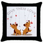 Give Them Love Throw Pillow Case (Black)