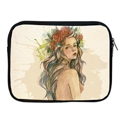 Beauty Of A Woman In Watercolor Style Apple Ipad 2/3/4 Zipper Cases by TastefulDesigns
