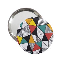 Colorful Geometric Triangles Pattern  2 25  Handbag Mirrors by TastefulDesigns