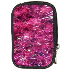 Festive Hot Pink Glitter Merry Christmas Tree  Compact Camera Cases by yoursparklingshop