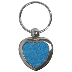 Festive Blue Glitter Texture Key Chains (heart)  by yoursparklingshop