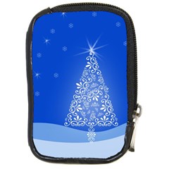 Blue White Christmas Tree Compact Camera Cases by yoursparklingshop