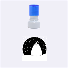 Blue White Christmas Tree Rubber Round Stamps (small) by yoursparklingshop