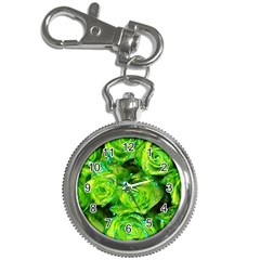 Festive Green Glitter Roses Valentine Love  Key Chain Watches by yoursparklingshop