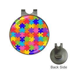 Funny Colorful Jigsaw Puzzle Hat Clips With Golf Markers by yoursparklingshop