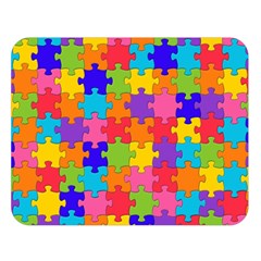 Funny Colorful Jigsaw Puzzle Double Sided Flano Blanket (large)  by yoursparklingshop