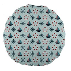 Nautical Elements Pattern Large 18  Premium Flano Round Cushions by TastefulDesigns