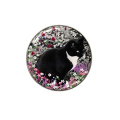Freckles In Flowers Ii, Black White Tux Cat Hat Clip Ball Marker (10 Pack) by DianeClancy