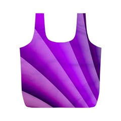 Gentle Folds Of Purple Full Print Recycle Bags (m)  by FunWithFibro