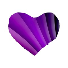 Gentle Folds Of Purple Standard 16  Premium Flano Heart Shape Cushions by FunWithFibro
