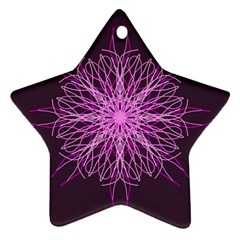 Pink Kaleidoscope Flower Mandala Art Ornament (star)  by yoursparklingshop