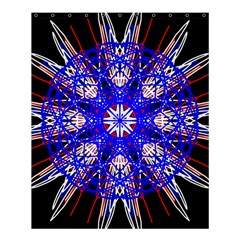 Kaleidoscope Flower Mandala Art Black White Red Blue Shower Curtain 60  X 72  (medium)  by yoursparklingshop