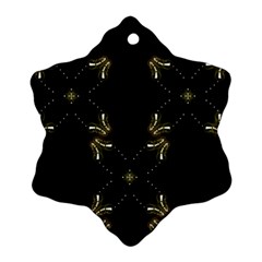Festive Black Golden Lights  Snowflake Ornament (2-side) by yoursparklingshop