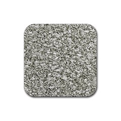 Black And White Abstract Texture Rubber Coaster (square) 
