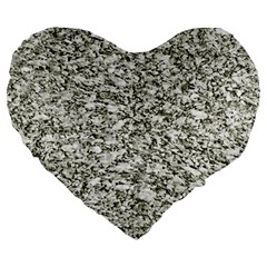Black And White Abstract Texture Large 19  Premium Heart Shape Cushions