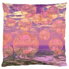 Glorious Skies, Abstract Pink And Yellow Dream Large Flano Cushion Case (one Side) by DianeClancy