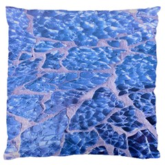 Festive Chic Light Blue Glitter Shiny Glamour Sparkles Large Flano Cushion Case (two Sides) by yoursparklingshop