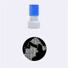 Funny Santa Black And White Typography Rubber Round Stamps (small) by yoursparklingshop