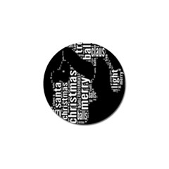 Funny Merry Christmas Santa, Typography, Black And White Golf Ball Marker by yoursparklingshop