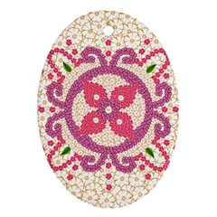 Hindu Flower Ornament Background Ornament (oval)  by TastefulDesigns