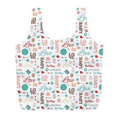 Lovely Valentine s Day Pattern Full Print Recycle Bags (l)  by TastefulDesigns