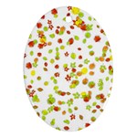 Colorful Fall Leaves Background Oval Ornament (Two Sides) Front
