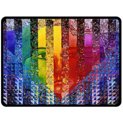 Conundrum I, Abstract Rainbow Woman Goddess  Fleece Blanket (large)  by DianeClancy