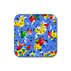 Rectangles Mix                          			rubber Square Coaster (4 Pack by LalyLauraFLM