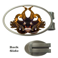 Demon Tribal Mask Money Clips (oval)  by dflcprints