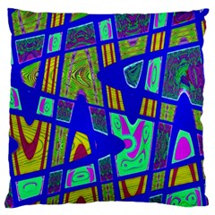 Bright Blue Mod Pop Art  Large Flano Cushion Case (one Side) by BrightVibesDesign