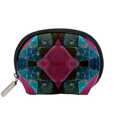 Pink Turquoise Stone Abstract Accessory Pouches (small)  by BrightVibesDesign