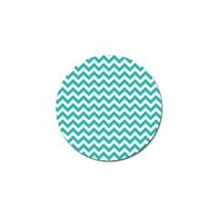 Turquoise & White Zigzag Pattern Golf Ball Marker (4 Pack)