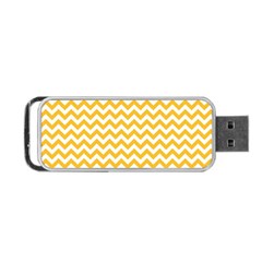 Sunny Yellow & White Zigzag Pattern Portable Usb Flash (two Sides)