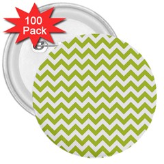 Spring Green & White Zigzag Pattern One Piece Boyleg Swimsuit 3  Button (100 Pack)