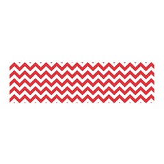 Poppy Red & White Zigzag Pattern Satin Scarf (oblong)