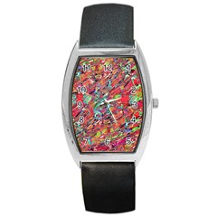 Expressive Abstract Grunge Barrel Style Metal Watch