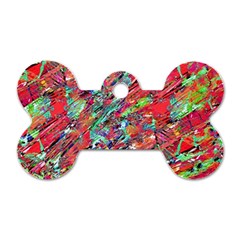 Expressive Abstract Grunge Dog Tag Bone (two Sides)