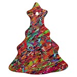 Expressive Abstract Grunge Christmas Tree Ornament (2 Sides) Back