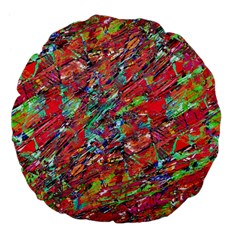 Expressive Abstract Grunge Large 18  Premium Flano Round Cushions