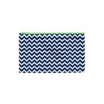 Navy Blue & White Zigzag Pattern Cosmetic Bag (XS) Front