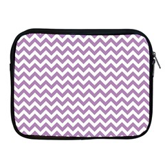 Lilac Purple & White Zigzag Pattern Apple Ipad 2/3/4 Zipper Case by Zandiepants