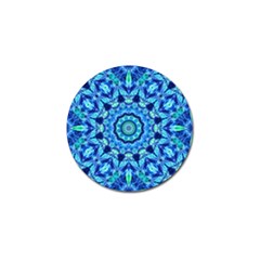 Blue Sea Jewel Mandala Golf Ball Marker by Zandiepants