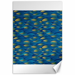 Blue Waves Canvas 12  X 18   by FunkyPatterns