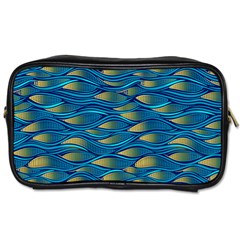 Blue Waves Toiletries Bags 2-side by FunkyPatterns