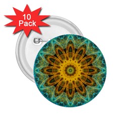 Blue Yellow Ocean Star Flower Mandala 2 25  Button (10 Pack) by Zandiepants