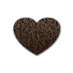 Brown Ombre Feather Pattern, Black, Heart Coaster (4 Pack) by Zandiepants