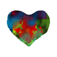 Tiling Lines 5 Standard 16  Premium Flano Heart Shape Cushions by NotJustshirts