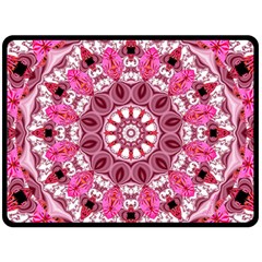 Twirling Pink, Abstract Candy Lace Jewels Mandala  Double Sided Fleece Blanket (large) 