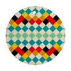 Rhombus Pattern                                                              			ornament (round) by LalyLauraFLM