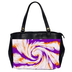 Tie Dye Purple Orange Abstract Swirl Office Handbags (2 Sides)  by BrightVibesDesign